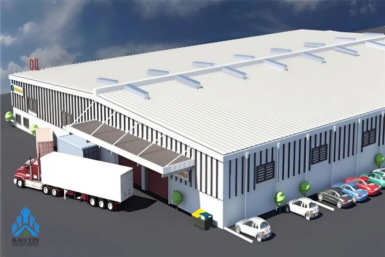 Mẫu nhà xưởng 200m2 sử dụng vật liệu composite bền, nhẹ và cách nhiệt tốt.